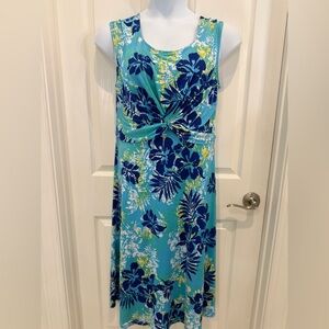 Ruby Rd. Blue and Green Sleeveless Maxi Sundress